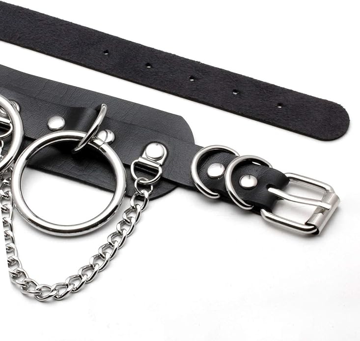 Eigso Vintage Punk Goth Studded Rivet Pu Leather Collar Choker Necklace with Spikes Adjustable