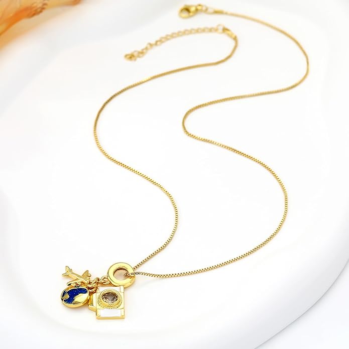 MISS RIGHT Dainty Gold Evil Eye Hamsa Hand Coin Lucky Charm Pendant Necklace for Women Trendy Vintage Paperclip Chain Sun Moon Clover Flower Chunky Charm Necklace Jewelry Gifts