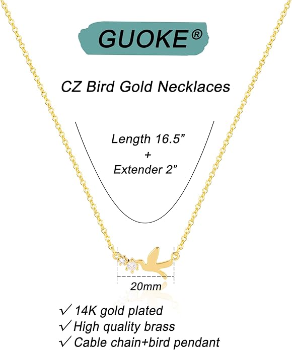 14K Gold Plated Dainty Pendant Butterfly Bead Boot Bee Baseball Flower Compass Airplane Heart Hummingbird Tree Necklace Simple Jewelry Gift for Women