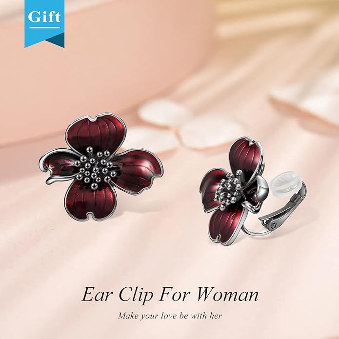 Clip on Earrings Women, 14K Gold Plated Earrings for Sensitive Ears, Fashion Women's Earrings Jewelry Birthday Gift for Wife Grandma Daughter Girls on Christmas Thanksgiving
