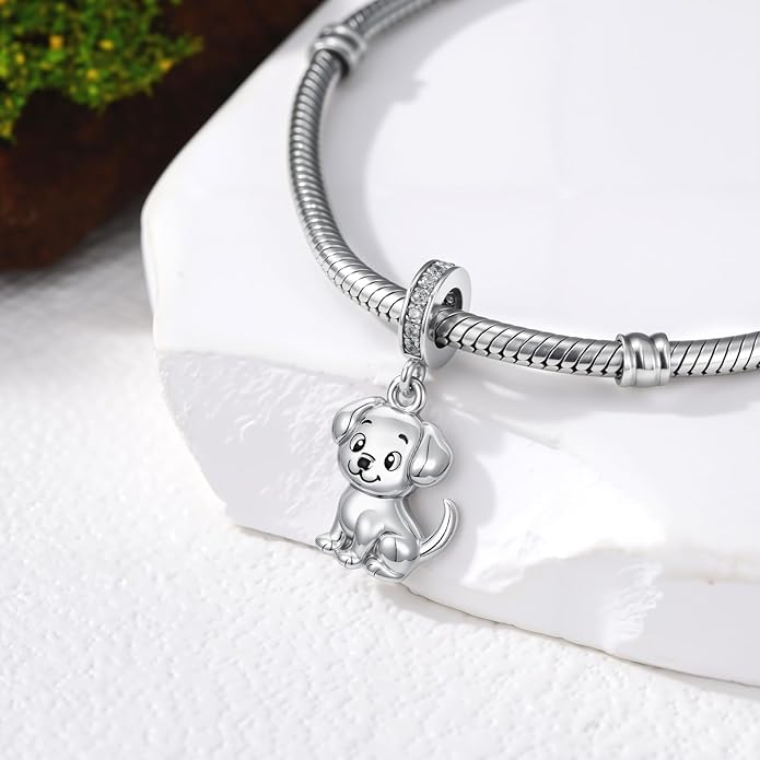 PROESS Sterling Silver/Red Panda/Cow/Highland Cow/Otter/Squirrel/Elephant/Axolotl/Cat/Fox/Bee/Butterfly/Hummingbird/Tiger/Lion/Mokeny/Koala/Dog Charm Animal Charms Bead for Jewelry Making