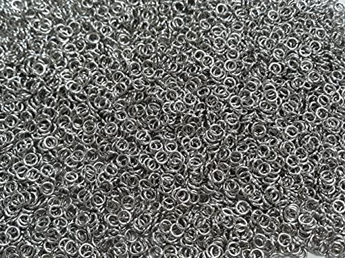 1/2 Pound Bright Aluminum Chainmail Jump Rings 18G 5/32" ID (4800+ Rings) - size: 18SWG 5/32" ID