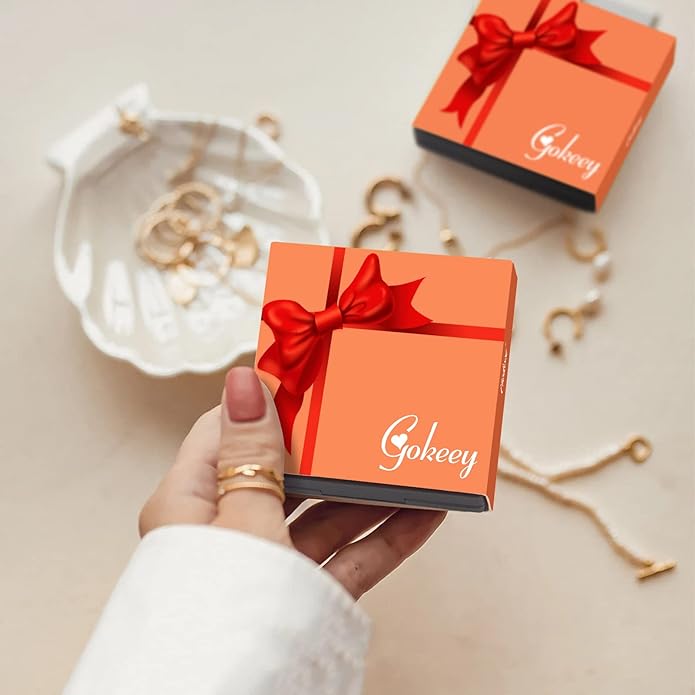 Gold Bracelets Set for Women Non Tarnish Trendy,14K Gold Plated Dainty Stackable Paperclip Cuban Link Chain Bracelets, Simple Cute Cuff Bracelets Jewelry Set Adjustable 7"+2"