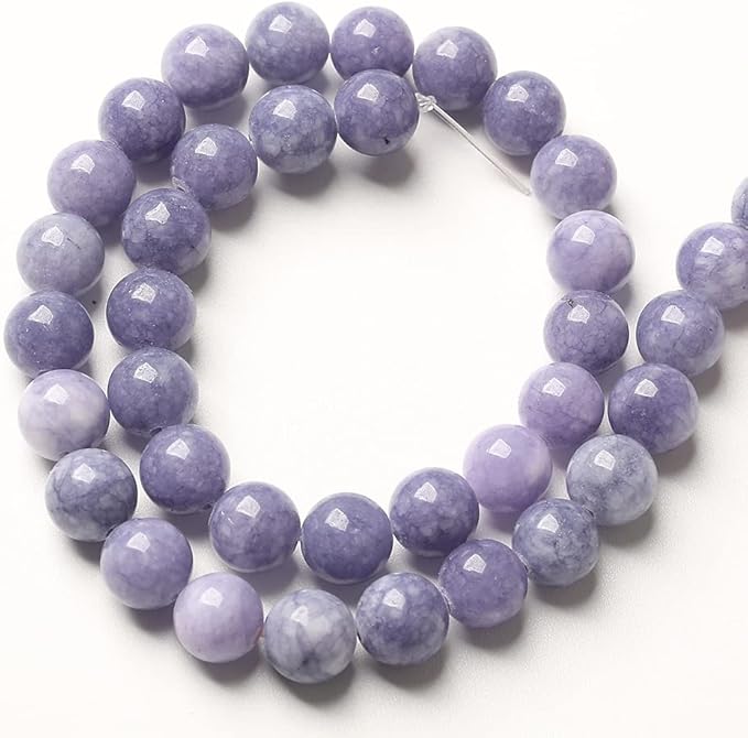 4mm 180pcs Natural Purple Angelite Stone Beads Lavender Gemstone Round Loose Beads for Jewelry Making DIY Bracelet Necklace Earrings 32" 2 Strands