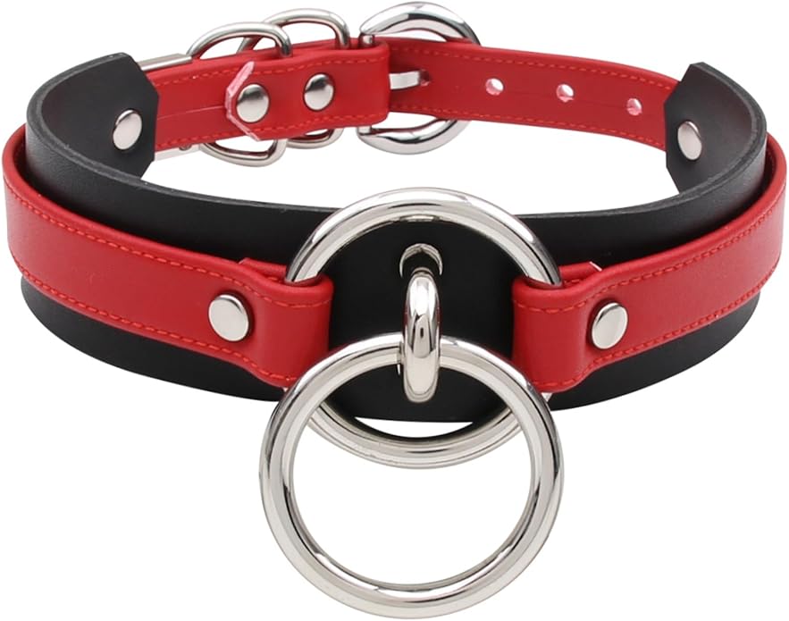 Lookook Fashion O-Ring Faux Leather Choker Necklaces Collar For Womens