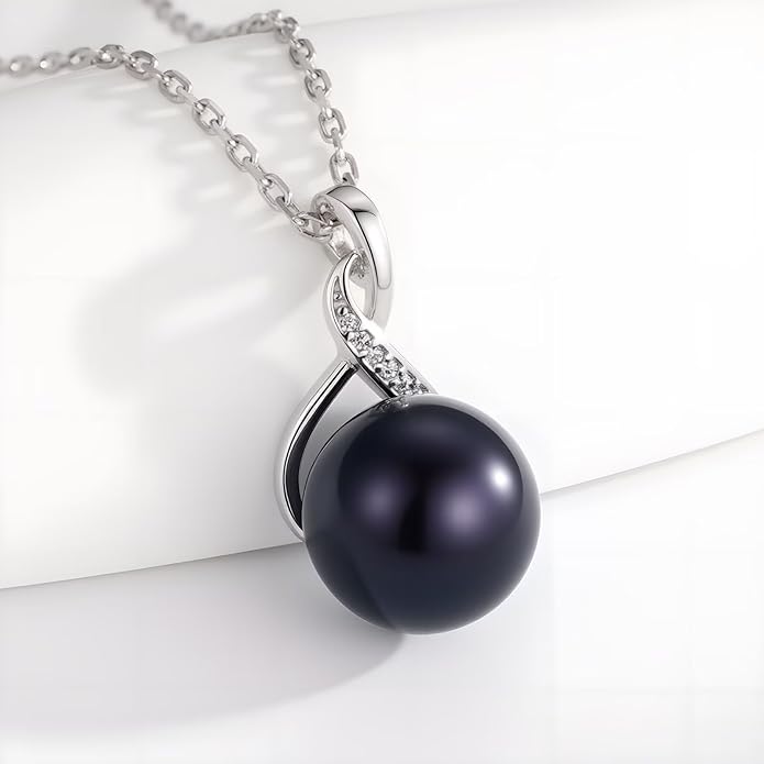 Iefil Valentines Day Gifts for Her - 925 Sterling Silver 10-11mm Freshwater Pearl Necklace, Anniversary Birthday Gifts for Women Wife Girlfriend