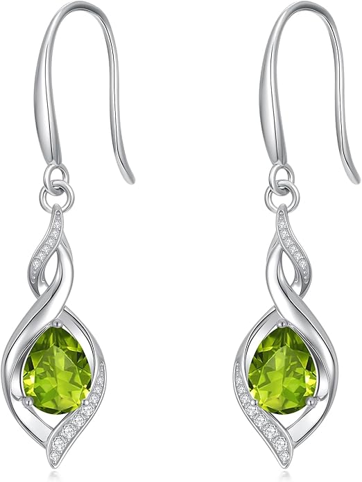 Birthstone Earrings for Women 925 Sterling Silver Infinity Love Jewelry Valentines Day Birthday Gifts for Her Mom Wife Girlfriend