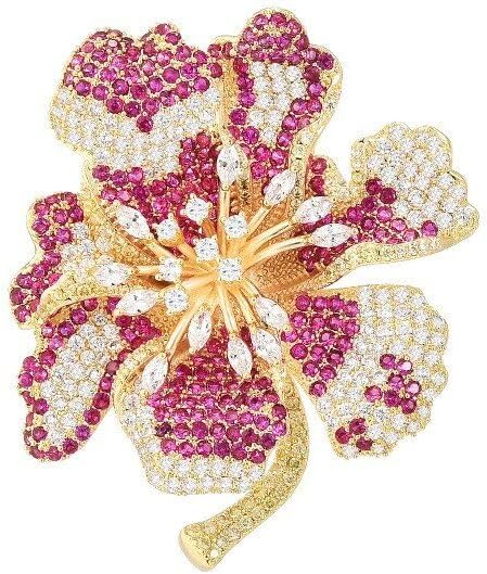 Flower Brooch for Women Rhinestone Flower Brooch Pins Floral Brooches Jewelry Gift for Mom Wife