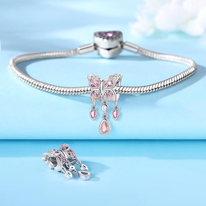 Cute Panda Animal 925 Sterling Silver Charms for Bracelets and Necklace Dangle Pendants Butterfly Elephant Dog Bead Jewelry Present for Women Family Friends