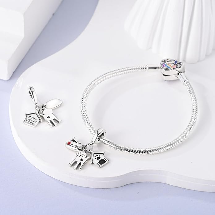 MULA 925 Sterling Silver Charms for Bracelets and Necklaces Airplane Passport Dangle Pendants Beads Butterfly Dragonfly Charms Jewelry Charm for Women