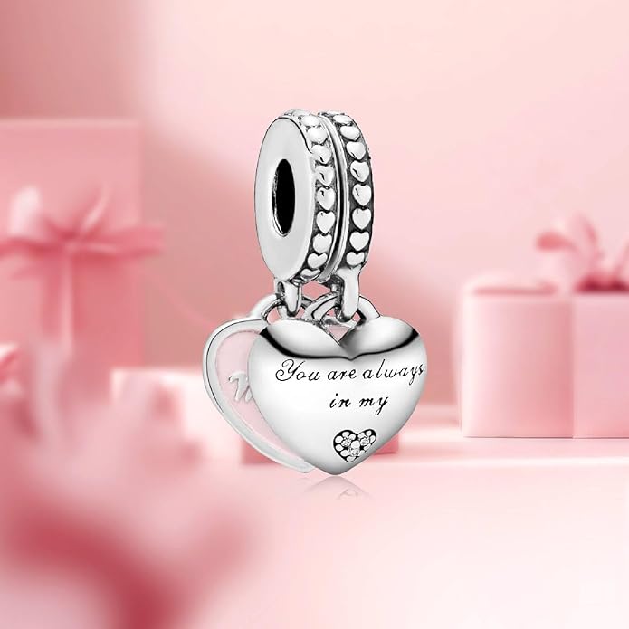 Family Mom Heart Charms 925 Sterling Silver Bead for Bracelets and Necklaces For Women Jewelry Present