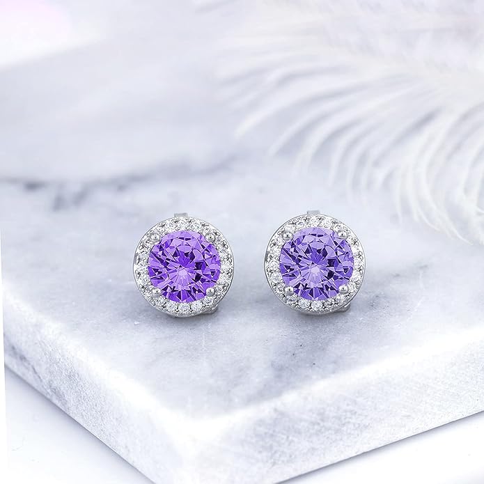 YOQUCOL 8MM Cubic Zirconia Crystal Clip On Stud Earrings Round Non Pierced Earrings for Women