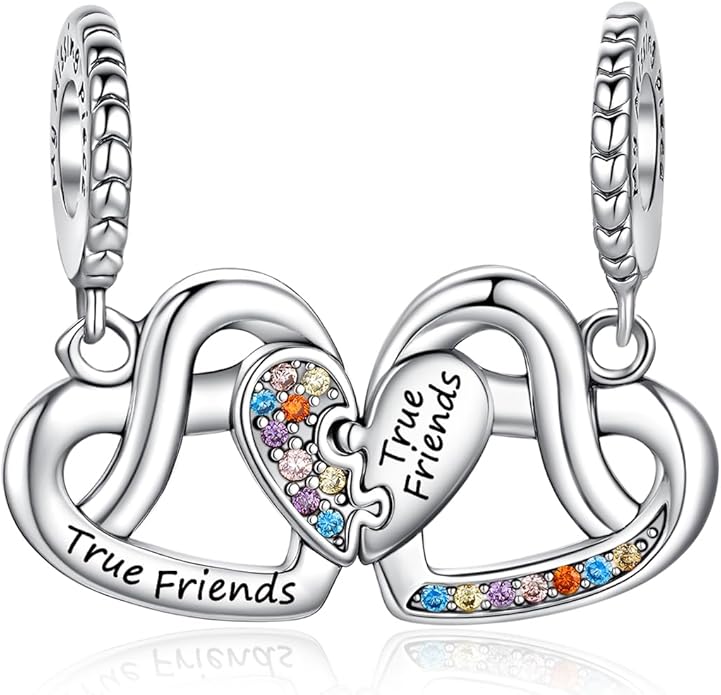 Birthday Fashion Love Heart Dangle Charm 925 Sterling Silver Charms fits Bracelets and Necklace Pendant Bead Charms Jewelry Present for Women Family Friends
