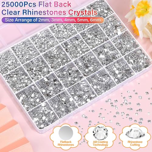 40000Pcs Resin Rhinestones with B7000 Jewelry Glue for Bedazzling Crafting, Rainbow Crystals Flat Back Gems with Craft Adhesive for DIY Graduation Cap Clothes Tumblers Shoes Nails and Face - size: 2mm-6mm