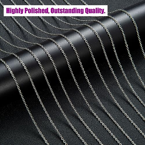24 Pack Necklace Chains Stainless Steel Cable Chain Necklace Bulk for Jewelry Making, 18 Inches - color: 18 Inches