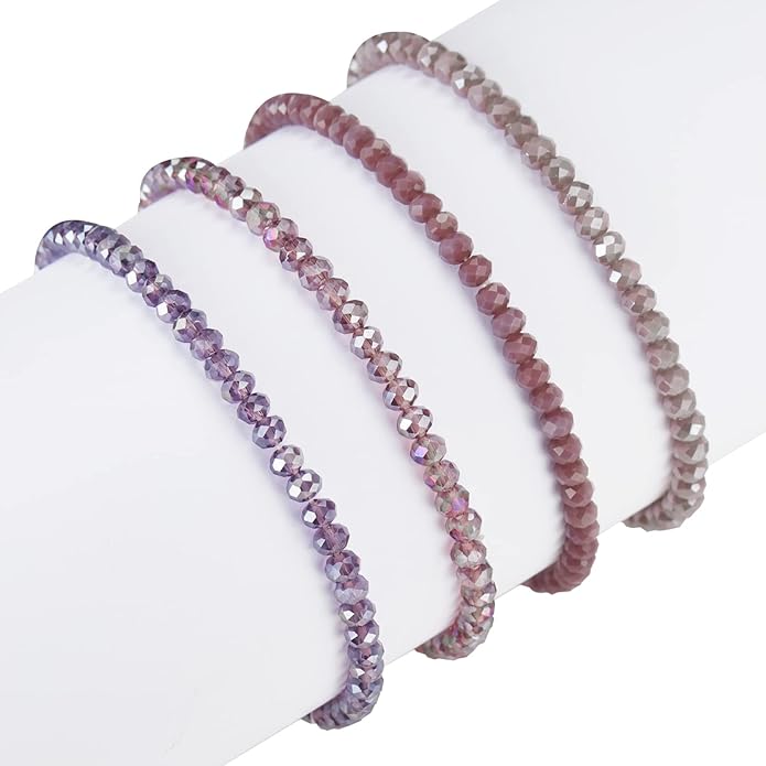 Noessla Beaded Boho Stretch Bracelet Colorful Stackable Crystal Beads Bracelets Trendy Costume Jewelry Mothers Day Gifts for Women