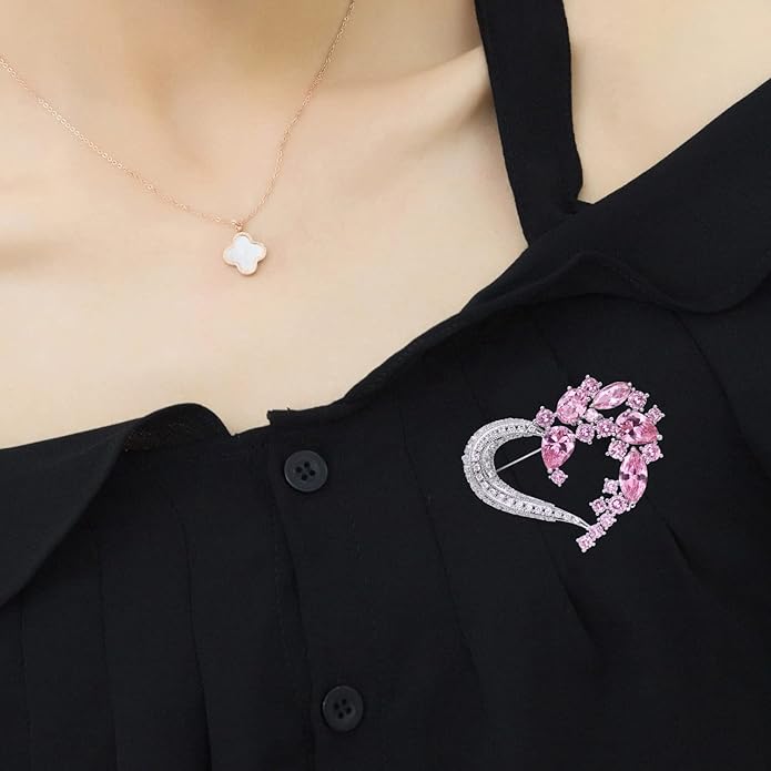Brooch Pins for Women Girls Fashion Flower Crystal Rhinestone Pearl Jewelry