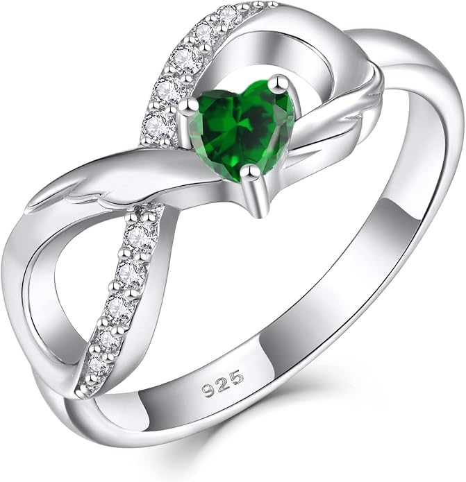 STARCHENIE Infinity Promise Ring 925 Sterling Silver Angel Wings Heart Ring for Women Size 5-10