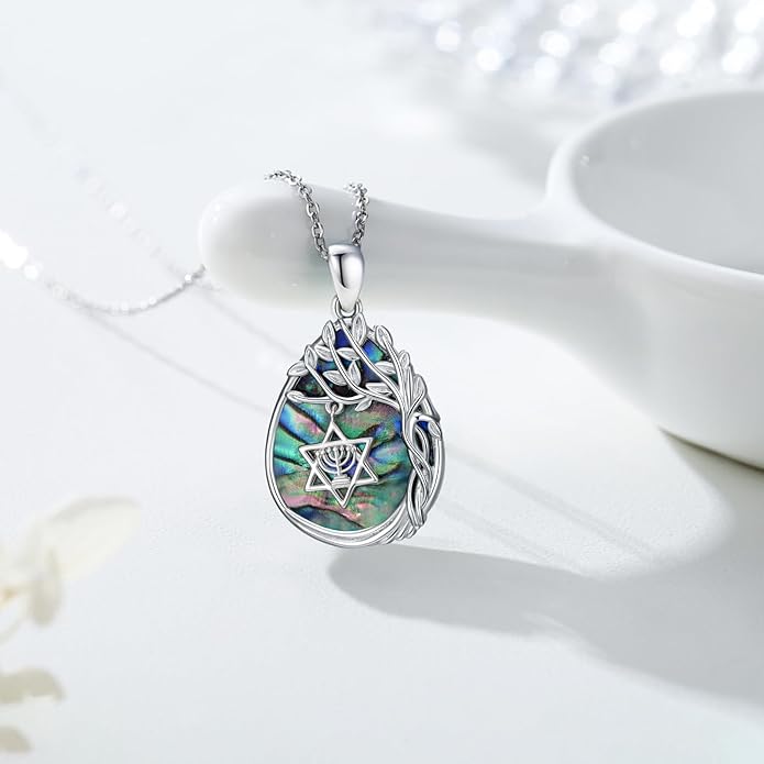 Jewish Jewelry Tree of Life Necklace 925 Jewish Sterling Silver Pendant Necklace Women Gift