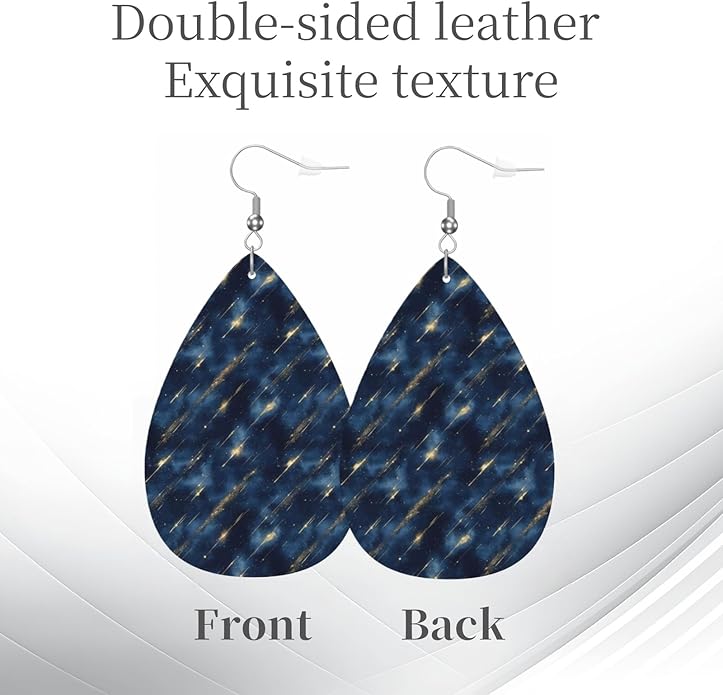 Teardrop Style Leather Earrings Outer Layer Silver Plating Hypoallergenic, Fashion Accessories Suitble Casual Outfits Parties Daily Wear for Sister Mom Wife Friends