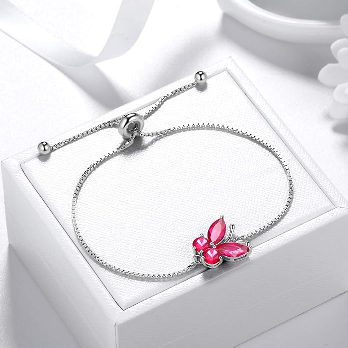 Aurora Tears Butterfly Jewelry,Women 925 Sterling Silver Butterflies Birthstone Pendant Necklace/Earrings/Rings Wedding Gift
