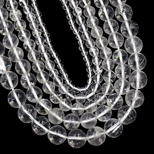 AD Beads Natural Gemstone Round Loose Beads 15" for Bracelet Necklace Earrings Jwelery Making Crafts DIY (4mm, Clear Quartz) - color: Clear Quartz, size: 4mm