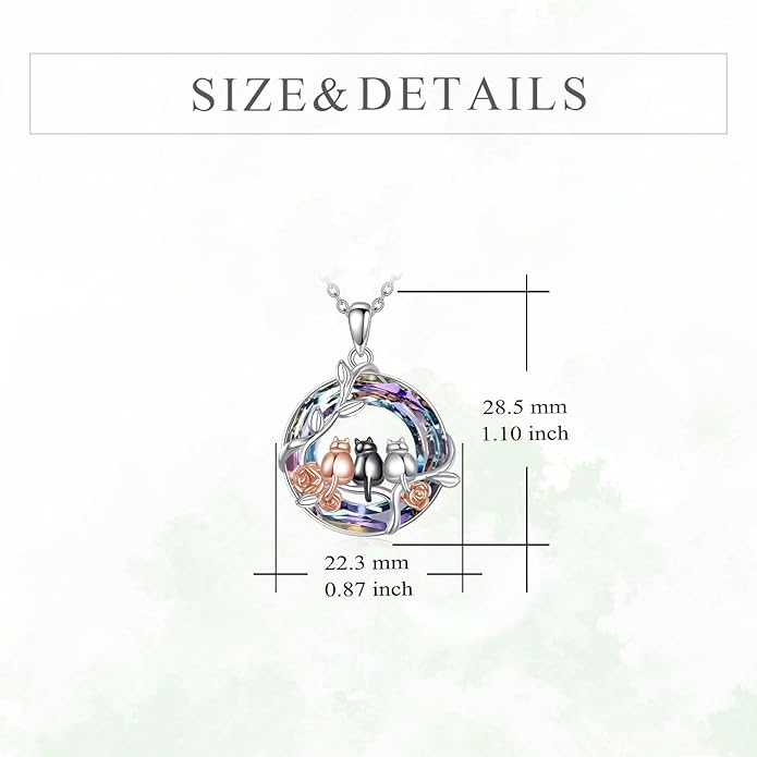 YFN 925 Sterling Silver Hummingbird/Cardinal/Cat Necklace for Women Animal Pendant with Adjustable 18"+2" Chain Jewelry Gift for Christmas, Valentine's Day, Mother's Day, Birthday-Gift Box Included