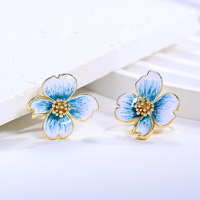 Clip on Earrings Women, 14K Gold Plated Earrings for Sensitive Ears, Fashion Women's Earrings Jewelry Birthday Gift for Wife Grandma Daughter Girls on Christmas Thanksgiving