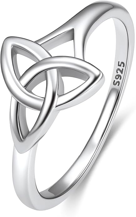 Bestyle 925 Sterling Silver Ring for Women, Minimalist Claddagh Ring Celtic Knot Ring for Women, Irish Promise Wedding Band, Gold/Rose Gold Vermeil Women Band Ring, Stackable, Gift for Her