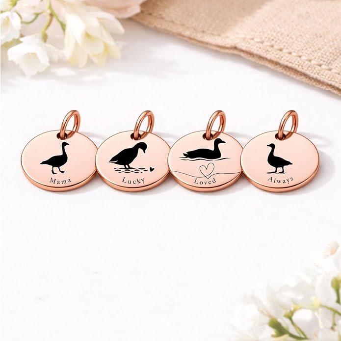 SM Design Mama Animal Charm Set – Set of 4 Stainless Steel Charms – Motherhood & Family Keepsake Jewelry Charmss