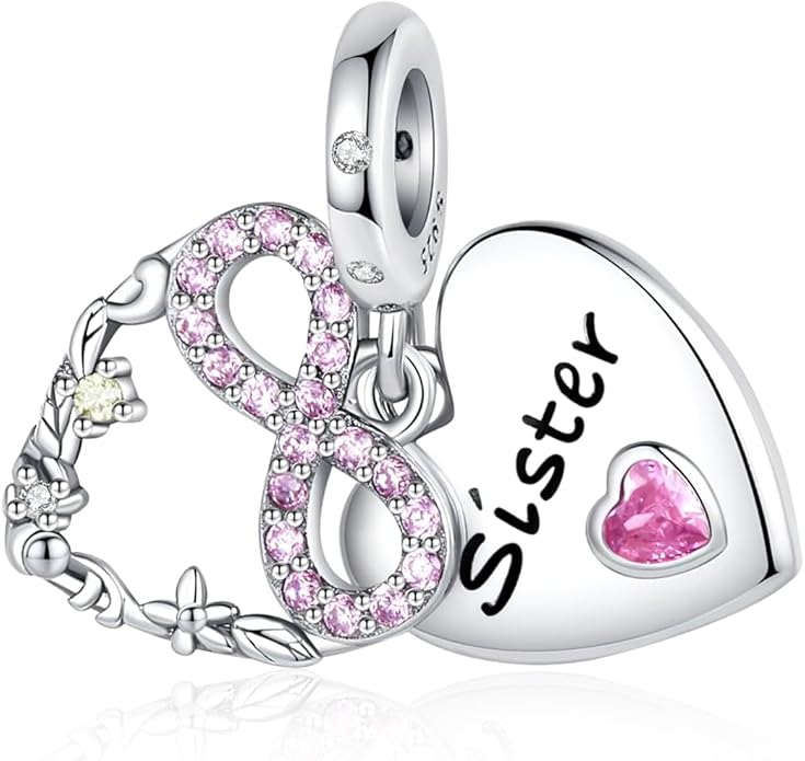Bible Family Mom Wife Love Heart Dangle Charm 925 Sterling Silver Charms fits Bracelets and Necklace Pendant Bead Charms Jewelry Present for Women Family Friends