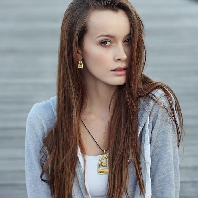 Madison Tyler Gold Plated Jewelry Set for Women | Silver Teardrop Pendant Necklace Trendy | Long Necklace with Snake Chain | Fashion Dangle Earring Set