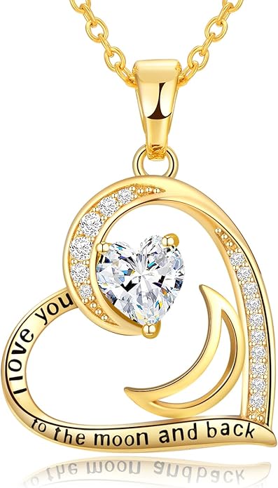 Heart Gold Necklace for Women Birthday Gifts for wife Jewelry for Wife Necklace for Girlfriend Mom Daughter Gold Jewelry for Women