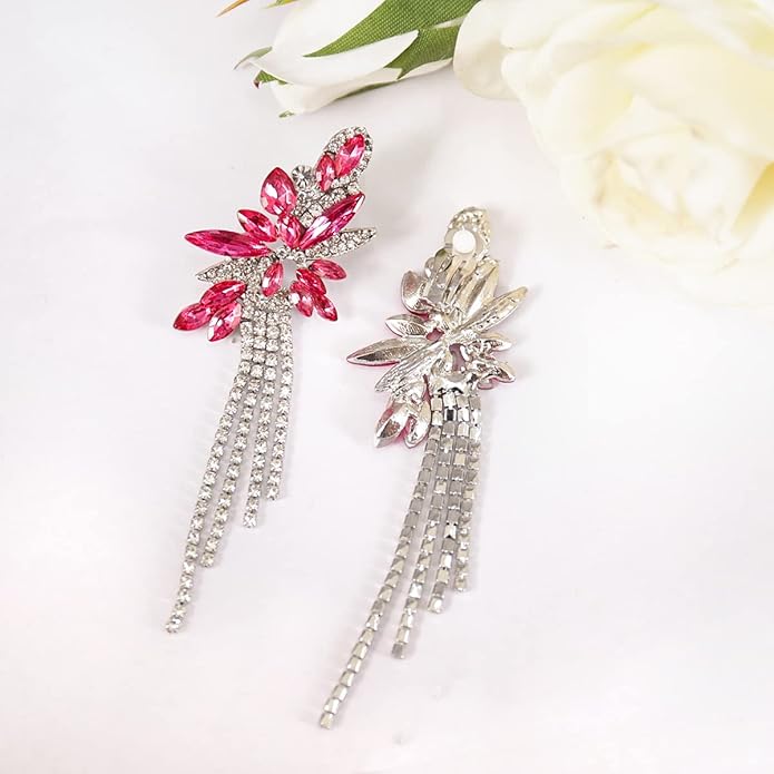 mecresh Marquise Crystal Bridal Chandelier Dangle Drop Earrings Ladies Gifts in Silver/Gold Tone