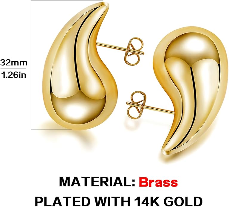9 Pairs Chunky Gold Earrings Set for Women Trendy Lightweight Gold Plated Hoop Earrings Hypoallergenic Jewelry