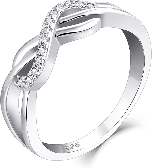 STARCHENIE Infinity Heart Ring for Women 925 Sterling Silver Size 5-10