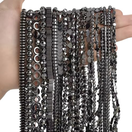 HAAMIIQII 100pcs 4mm Natural Black Hematite Loose Gemstone Beads Faceted Round Spacer Stone Beads for Jewelry Making DIY Bracelets Necklaces Crafting - color: Faceted Round, size: 4mm