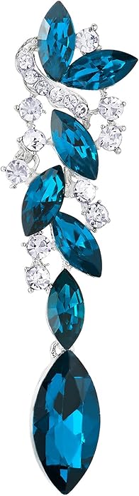 Art Deco Wedding Bridal Party Rhinestone Marquise Cluster Chandelier Long Dangle Statement Earrings