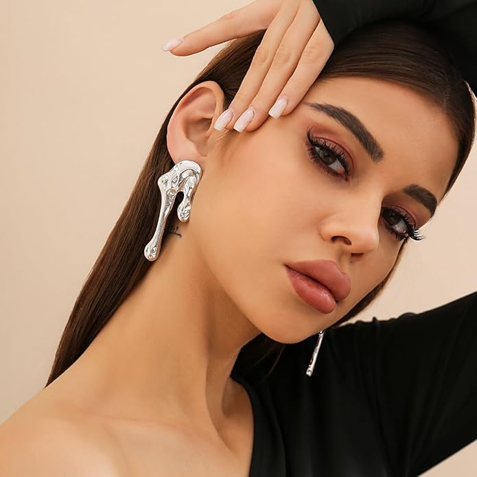 Irregular WaterDrop Earrings, Melted Liquid Irregular Stainless Steel Earrings, Embrace Minimalist Earrings, Statement Earrings for Women