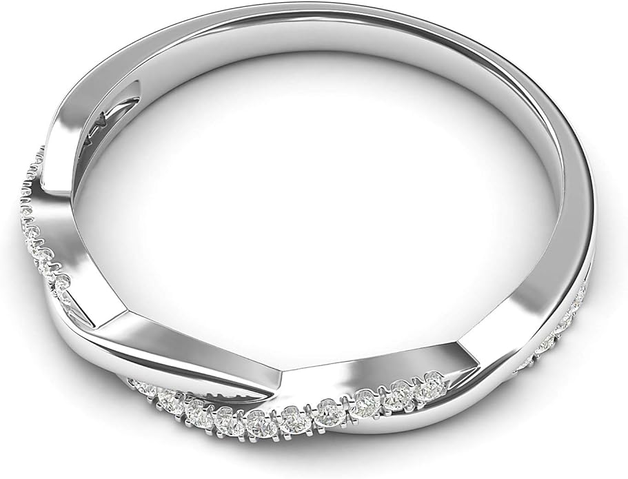 Sterling Silver 2.5mm Petite Twisted Vine Moissanite or Simulated Diamond Ring Wedding Band Matching Ring