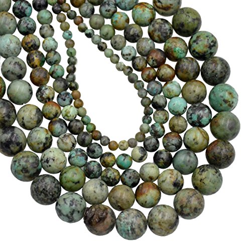 AD Beads Natural Gemstone Round Loose Beads 15" for Bracelet Necklace Earrings Jwelery Making Crafts DIY (4mm, African Turquoise) - color: African Turquoise, size: 4mm