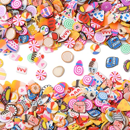 Airssory 3000 Pcs Handmade Polymer Clay Food No-Hole Slice Beads for Jewelry Making DIY Craftings - color: Food No-Hole Slice Beads_3000 Pcs