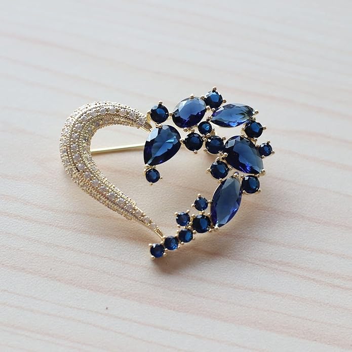 Brooch Pins for Women Girls Fashion Flower Crystal Rhinestone Pearl Jewelry