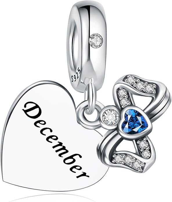 Birthstone Charms 925 Sterling Silver Charms Fit Pandora Charms Bracelet Fit Wife Mother's Day Christmas Birthday Gift