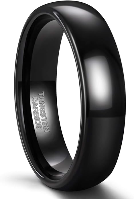 Greenpod 2mm 4mm 6mm Tungsten Wedding Bands Ring for Women Men Rose Gold Plated/Silver/24K Gold Plated/Black Polished Slim Engagement Promise Rings Comfort Fit Size 4-13