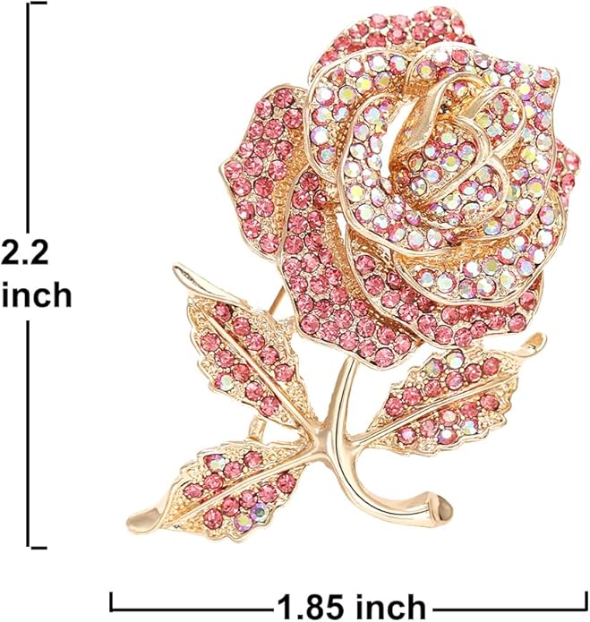 Brooch Pins for Women Girls Fashion Flower Crystal Rhinestone Pearl Jewelry