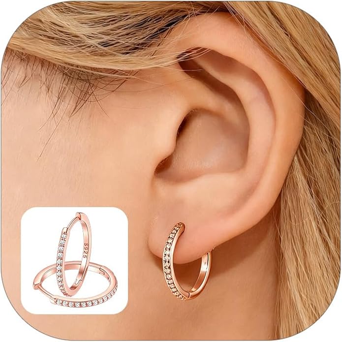 FaithHeart Sterling Silver Hoop Earrings for Women, Hypoallergenic Huggie Hoop Earrings Lightweight Small Cartilage Earrings Hoop Earring Dainty Everyday Earrings 6/8/10/12/14/15/16/18/20mm
