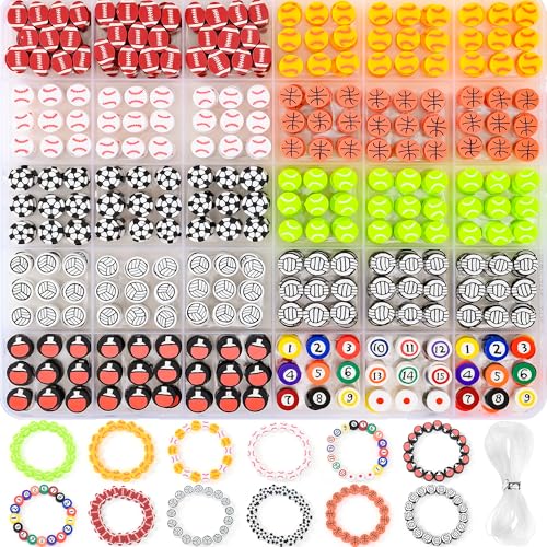 richginker 600pcs Polymer Clay Beads Friendship Bracelet Making kit Cute Fun Charms Beads for Bracelet Making DIY Arts Crafts Birthday Gifts Toys for Kids Girls Age 4-13 Ball - color: 3#Ball