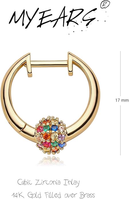 MYEARS Women Earrings Gold Huggie Hoop Ear Stud Cuff 14K Small Simple Hypoallergenic Everyday Jewelry