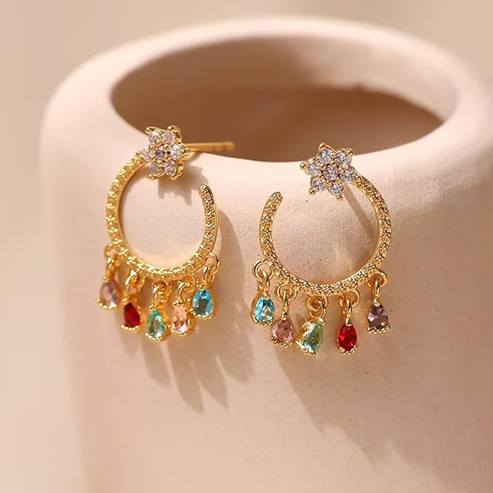 Gold Flower Statement Earrings for Women, Large Chunky Bohomian Summer Beach Floral Earring, Irregular Bold Exaggerated Earrings